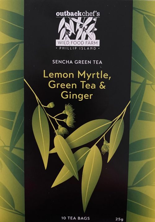 lemon myrtle, green tea & ginger, the great pick me up tea